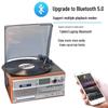 Ten-in-One Retro Vinyl Record Player: Bluetooth Speaker, Radio, Cassette & CD Player, Transcriber – Perfect Gift!