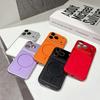 Магнитный чехол для iPhone 17 Pro Max с текстурой личи и большим окном