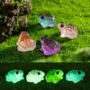 10pcs Glow In The Dark Mini Frog Ornament Cute Small Toad Model  Micro Landscape Ornaments