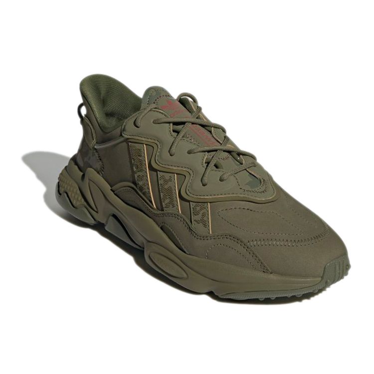 Adidas Originals Ozweego Ткань Синтетическая кожа Круглый носок На шнуровке Нескользящие Прочные Низкие Повседневные кроссовки для образа жизни Унисекс GY9020