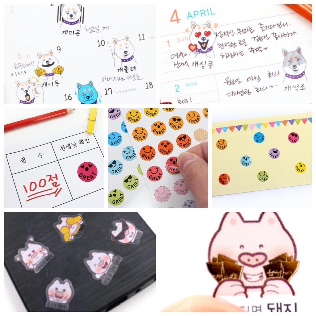 Petit Fancy Наклейки с выражением лица (по 10 шт. каждая) — 13 вариантов [корейский/украшения/скрапбукинг своими руками]