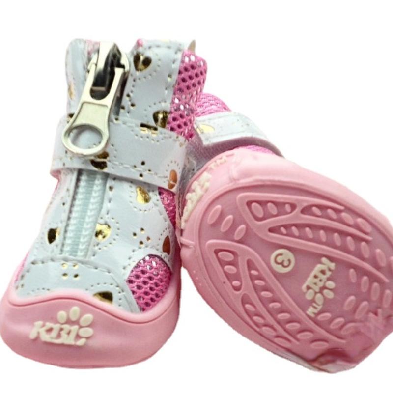 Дышащая обувь с золотой сеткой, обувь для собак, обувь для щенков, плюшевых мишек, обувь для собак с нескользящей подошвой, обувь для маленьких собак, сапоги для собак