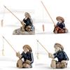 Fishing Old Man Resin Figure Statue Sitting Garden Ornament Outdoor Garden