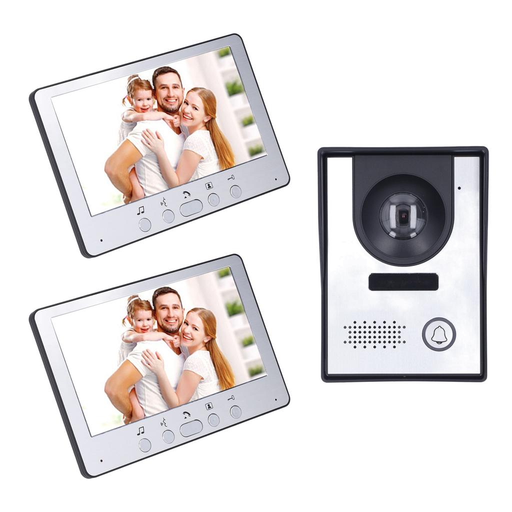 7-дюймовый видеодомофон с 2 дисплеями, водонепроницаемый, инфракрасный, ночное видение, удаленная разблокировка видео