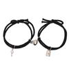 2pcs Couple Bracelet Unique Key Lock Heart Shape Design Stylish Simple Bracelet for Parties Dating