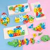 Wooden Children'S Educational Toys 4-6 Early Education Cognitive Building Block Animal Traffic Shape Matching 3D Three-Dimensional Puzzle