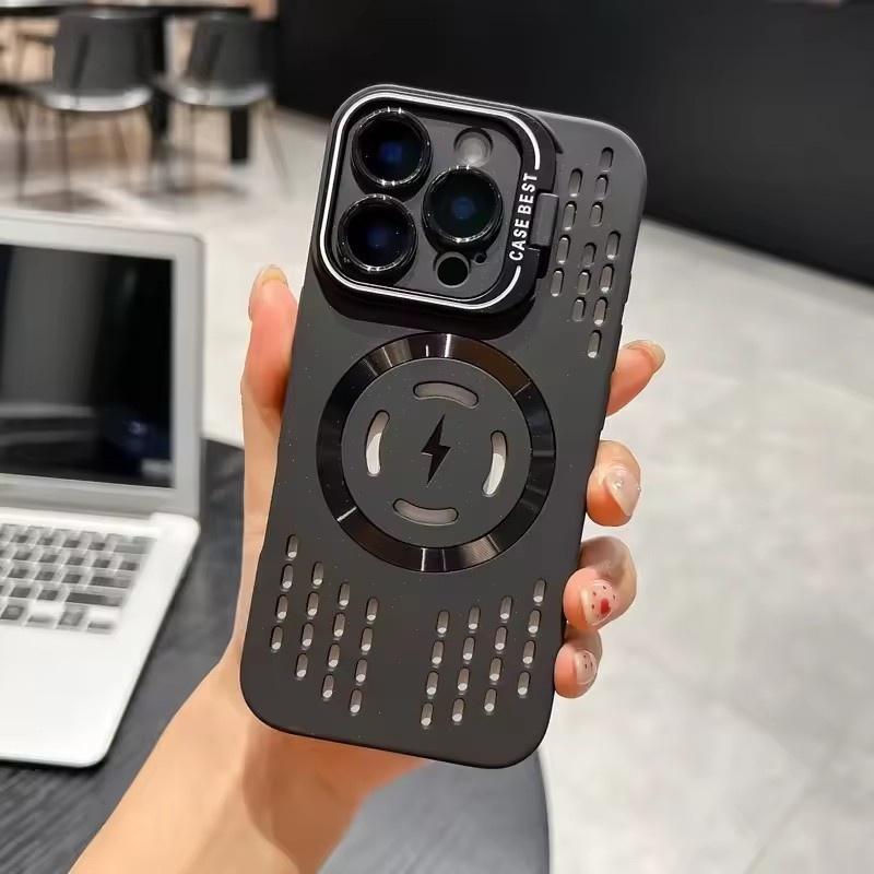 Дышащий мягкий чехол для задней панели для iPhone 17 16 15 14 13 12 11 Pro Max Plus Охлаждающий с теплоотводом Магнитный чехол для телефона для Magsafe