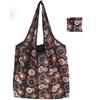Женская складная большая сумка для покупок с рисунком кошки и цветка, моющаяся, с леопардовым принтом, многоразовая, удобная для переноски, сумка