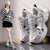 Fashion Chunky Platform Sneakers for Women Spring Breathable Mesh Thick Bottom Vulcanized Shoes Woman Casual Lace Up Sports Running Shoe