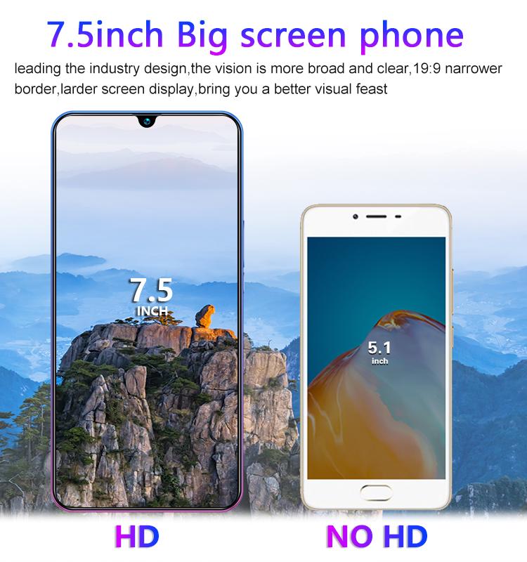 7,5-дюймовый HD+ME10 MTK6799 Мобильные телефоны 8 ГБ ОЗУ 512 ГБ ПЗУ 8 МП+16 МП смартфон