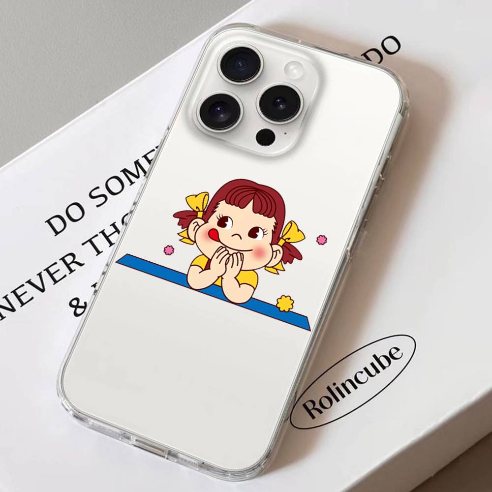 Чехол для телефона Fujiya Milky Peko Chan Для IPhone 17 16 15 11 14 12 13 16 Pro Max X XR XS Max Plus Прозрачный Мягкий Чехол