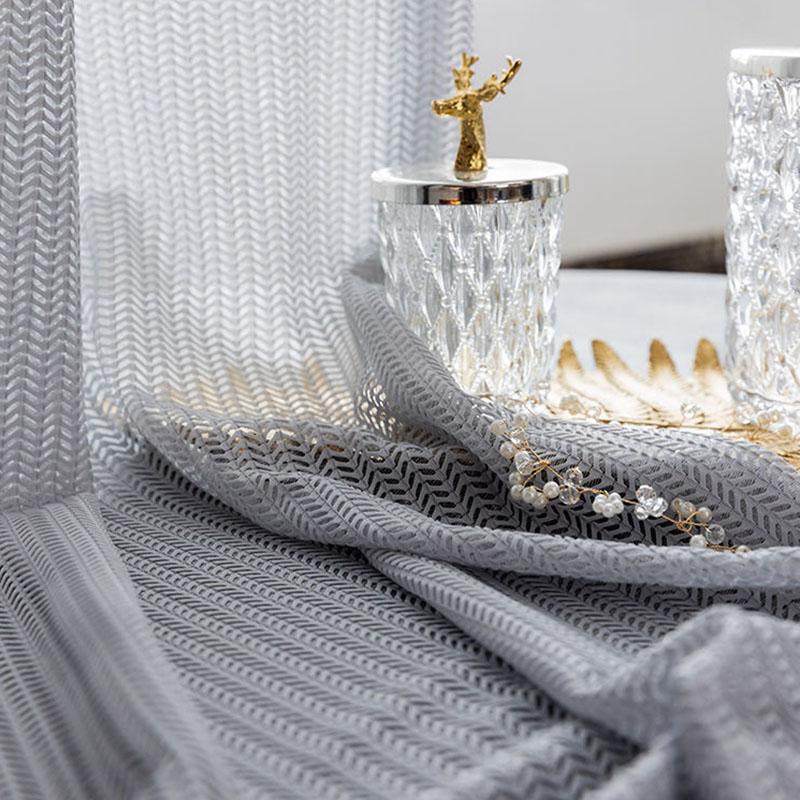 Белая марлевая занавеска «рыбий скелет» для гостиной, спальни, эркера, балкона, полузатеняющая, скандинавский свет, роскошный карниз