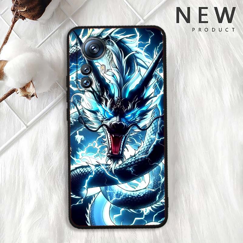 Дизайн с драконом в стиле аниме для Xiaomi Mi 15 14 13 13T 12 12T 12S 11 11i 11T Pro Ultra Lite 5G Черный Мягкий Чехол для Телефона