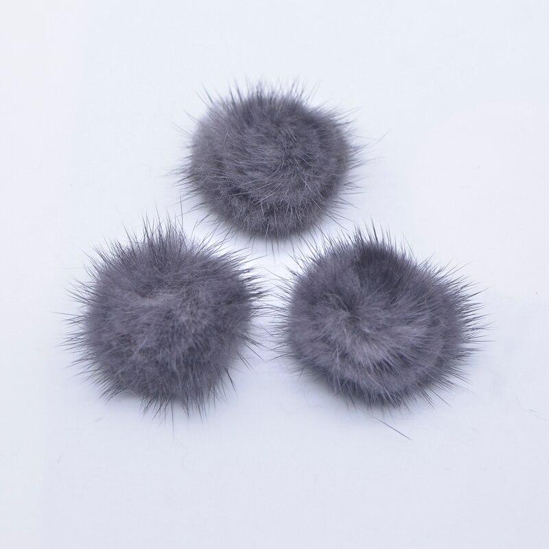 10Pcs 30mm Mink Plush Ball with Bottom Gasket for DIY Headwear Hair Clips Bow Accessories Handmade Baby Clothes Hat Shoes Decor