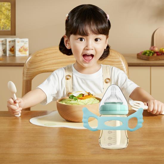 Baby Bottle Handle Reusable Food Grade Silicone Soft Grip Handle Sippy Cup Water Bottle Grip Infant Feeding Accessories