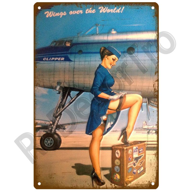 Airplane Retro Decorative House Metal Sign Plate Posters On The Wall Tin Sign Vintage Poster Decor Wall Art Room Decoration