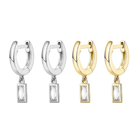 1 пара сережек-капель, геометрические кубические цирконии, полированный металл, легкие серьги-хаги с гладкой поверхностью, для повседневной носки, вечеринок, свиданий