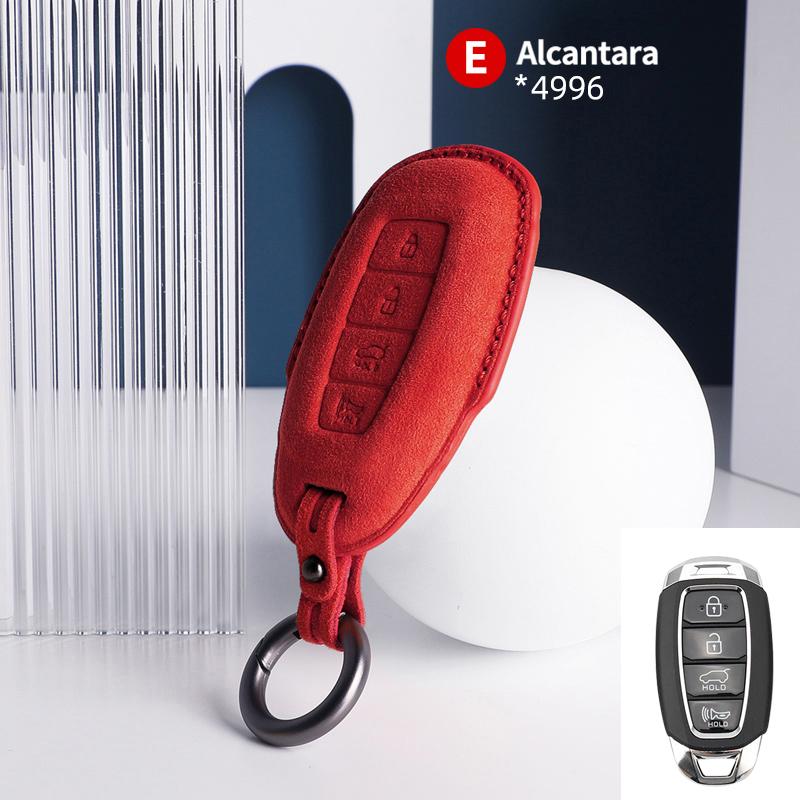 Чехол для автомобильного ключа для Hyundai I30 Tucson Kona Encino Solaris Azera Grandeur Ig Accent Santa Fe Palisade Замшевый Чехол Оболочка Брелок