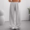 Ladies' Casual Wide Leg Elastic Waistband Pants - Made of Loose and Medium Stretch Fabric, Machine Washable, Sporty Style Ankle Pants