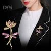 Lotus Dragonfly Brooch Exquisite Zinc Alloy Rhinestone Pin Sweaters Hats Bags Badge Multi-Functional Accessory