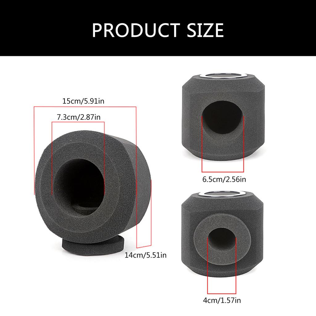 Large Microphone Foam Windscreen Cover Sponge Shield for Handheld Interview Mics Black