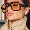 Последние женские солнцезащитные очки Высококлассные Уличный стиль Фото Современные Стильные Т-образные Большой ободок Авиаторы Солнцезащитные очки Уличный стиль Яркие Солнцезащитные очки