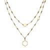 Olivia Burton Signature Honeycomb Classic Double Chain Gold Necklace Women's (24100306)