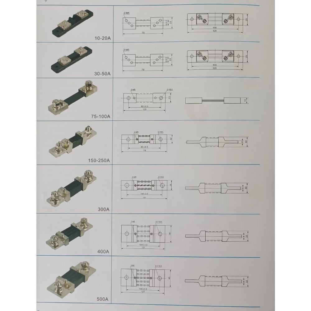 1 шт. шунт класса A FL-2 60A 75A 100A 150A 200A 250A 300A 400A 500A 75 мВ сварочный аппарат латунный резистор шунты постоянного тока