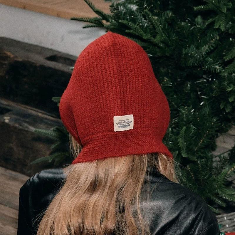 1 шт. Вязаная теплая балаклава Зимняя шерстяная Ретро защита ушей Шарф Хлопковые смеси