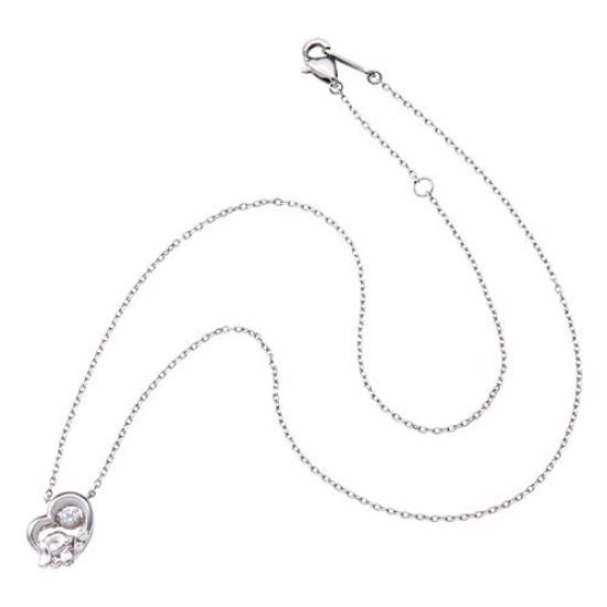 Ожерелье с танцующим камнем Cinnamoroll Sanrio Open Heart Pendant Silver [White Clover] SACI-N052RD Женское