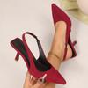Lovely Sandals Women Casual Thin High Heels Shoes Women Bright Bling Shine Slip on Flock Pointed Toe Summer Sandals Plus Size