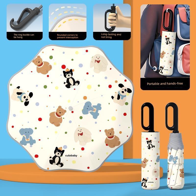 Safety Buckle Rounded Corner Children's Umbrella Boys and Girls Primary School Students Go to School Dedicated Umbrella Rain and Rain Dual-Use