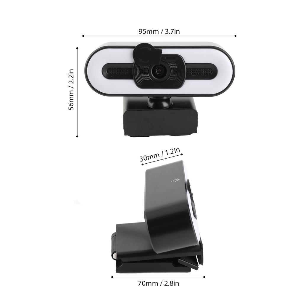 4K USB Plug and Play Webcam with Built in Microphone Lighting for Live Stream Video Call Video Conference Online