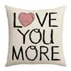 New Valentine's Day Pillow Case Pink Love Linen Print Couple Home Living Room Sofa Cushion Pillow