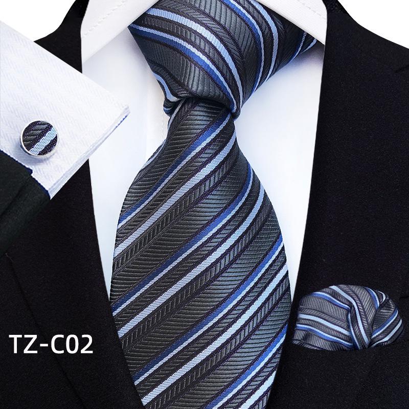 Подарочный набор мужских черных деловых галстуков: Полосатые и однотонные галстуки, нагрудный платок, зажим для галстука