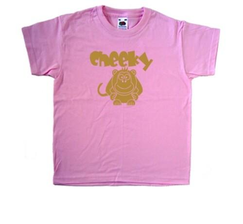 Cheeky Monkey Pink Kids T-Shirt