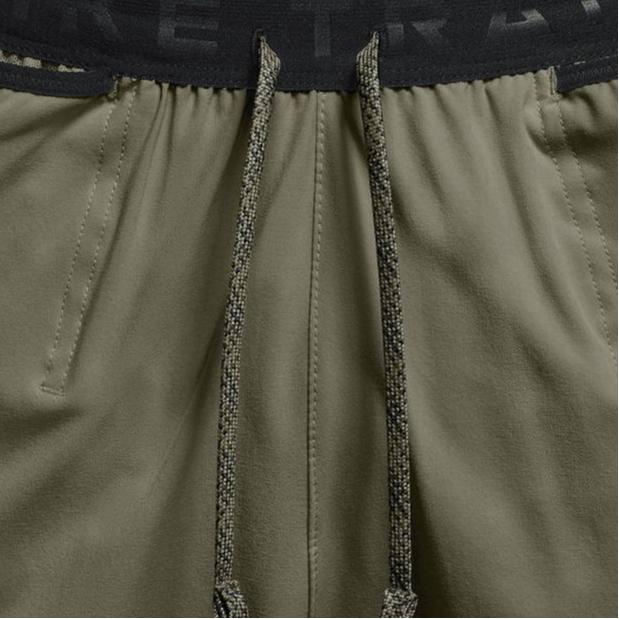 Nike Шорты для бега Dri-Fit 5" Brief-Line с сплошным принтом логотипа и завязками на шнурке, мужские шорты оливково-зеленого цвета DV9311-222