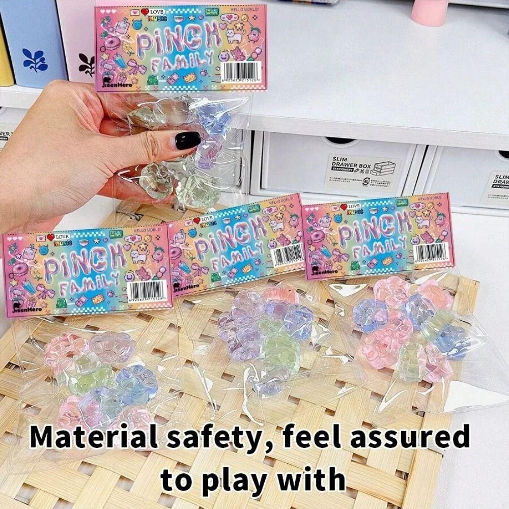 10pcs TPR Decompression Toy Stick-slip Cat's Paw Pinch Toy New Mini Cat's Paw Squeeze