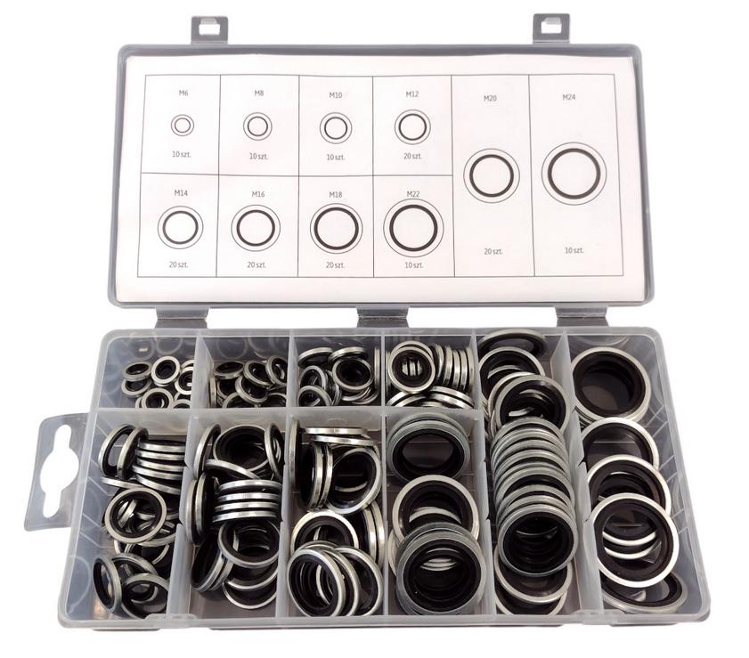 METAL-RUBBER WASHERS set M6-M24 150 PIECES