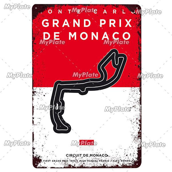 Гоночный трек металлический знак винтажная табличка сервиз жестяная вывеска настенный декор для гаража гоночный автомобиль пластина поделки постер F1 игра на заказ