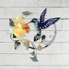 Iron Art Floral Bird Pattern Wall Decoration Round Panel Living Room Ornaments
