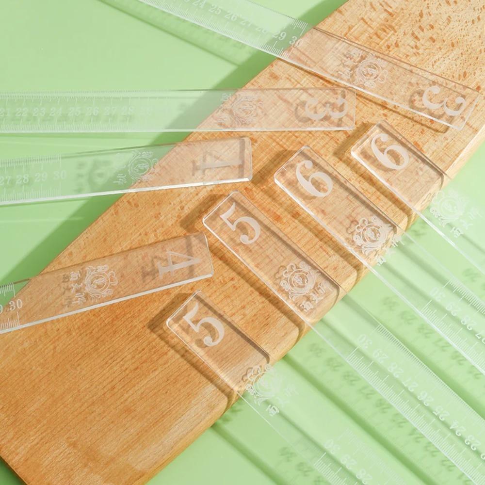 2Pcs Laser Engraving Scale Biscuit Cake Rolling Tool Acrylic Rolling Pin Guide Stick Bread
