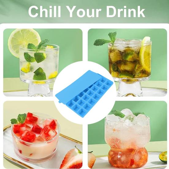 Силиконовый лоток для льда с крышкой, 21 большой кубик, легко снимается