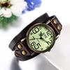 JewelryWe Antique Multi-Wrap Leather Band Wristwatch Numeric Dial Analog Display Quartz Movement Unisex Kids Suitable for Commuting School Brown