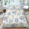 Family Bedding Single Double Bed Full Size Plant Printing Series Bedding Leaf Pattern Pillowcase and Quilt Cover Washable Home Decoration