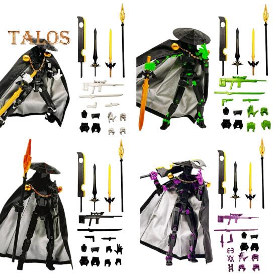 Knight-Errant Action Figure with Accessories Movable Joints 3D Printed Chinese Style Swordsman Robot Model Toy Articulated Dummy Figurine