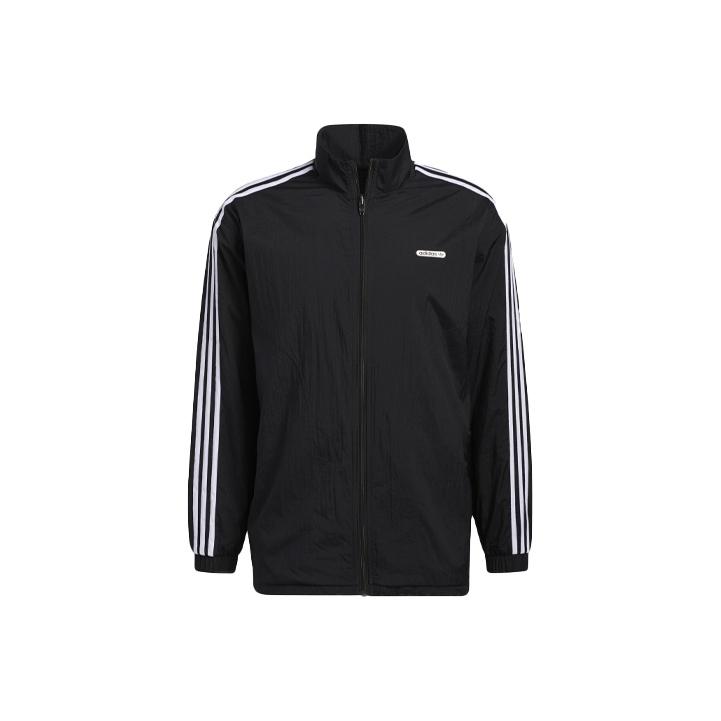 adidas Оригинальная двусторонняя повседневная спортивная куртка на молнии с воротником-стойкой, мужские куртки черного цвета GN3816