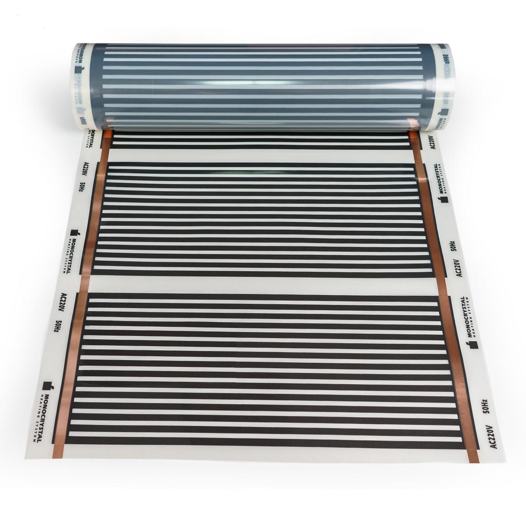 Электрический теплый пол инфракрасный пленочный под ламинат паркет линолеум Monocrystal комплект 1м²/200Вт/ терморегулятор