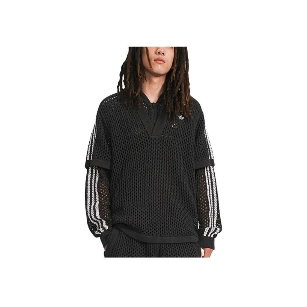 Adidas Рубашка поло крючком X Edison Chen, угольная, унисекс, уличная одежда JE9593