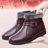 Women's Plush Snow Shoes Fur Lined Flats Woman Mom Grandma Waterproof Winter Boots Female Short Plush Shoes
